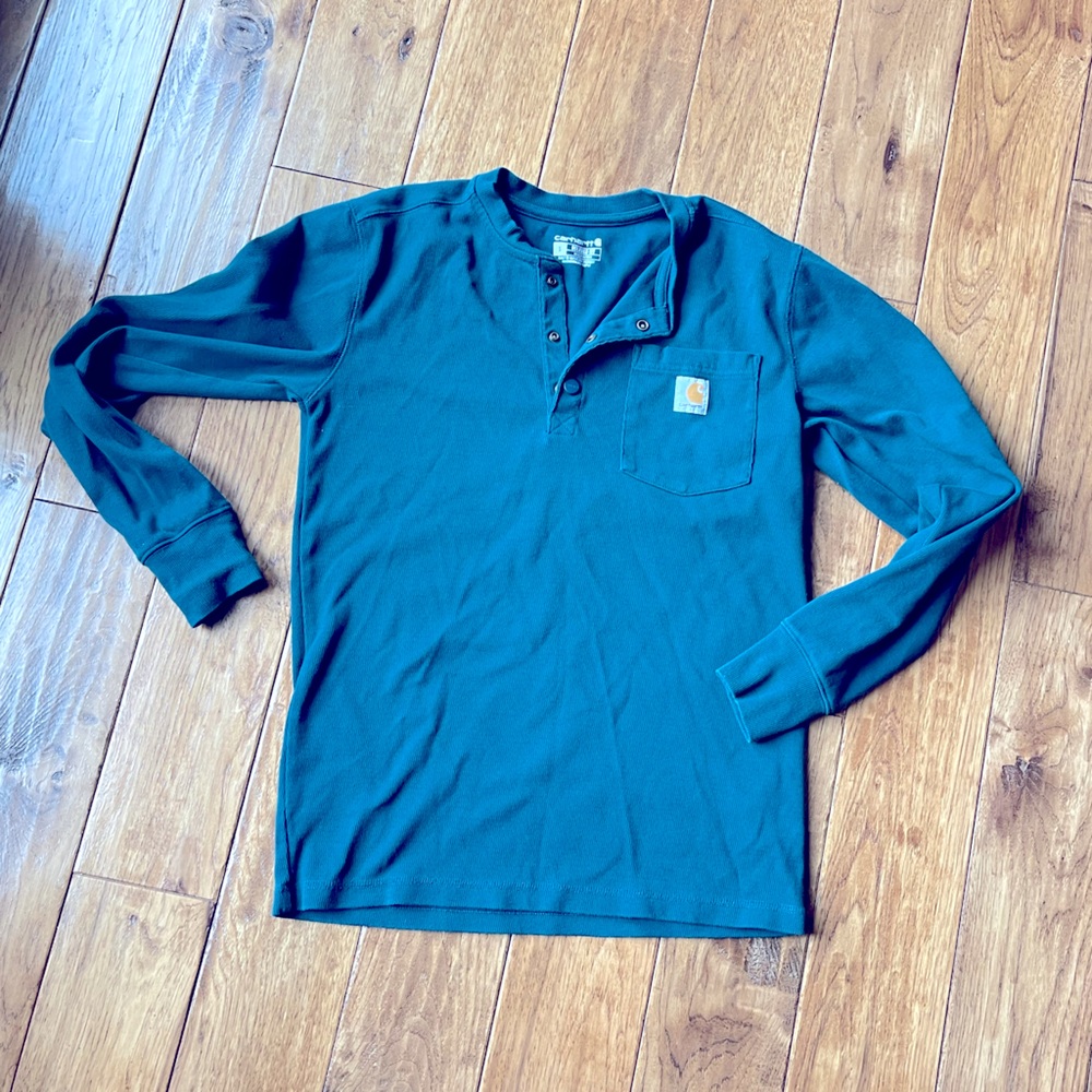 Carhartt Thermal Shirt, Teal color, Henley